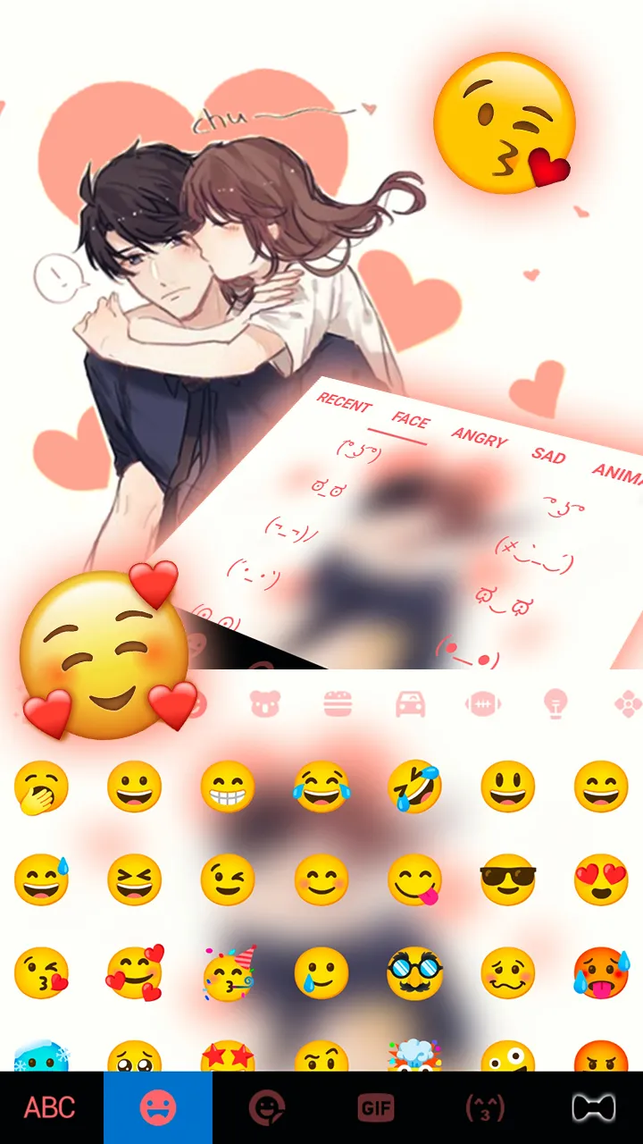 Anime Couple Love Keyboard Bac | Indus Appstore | Screenshot