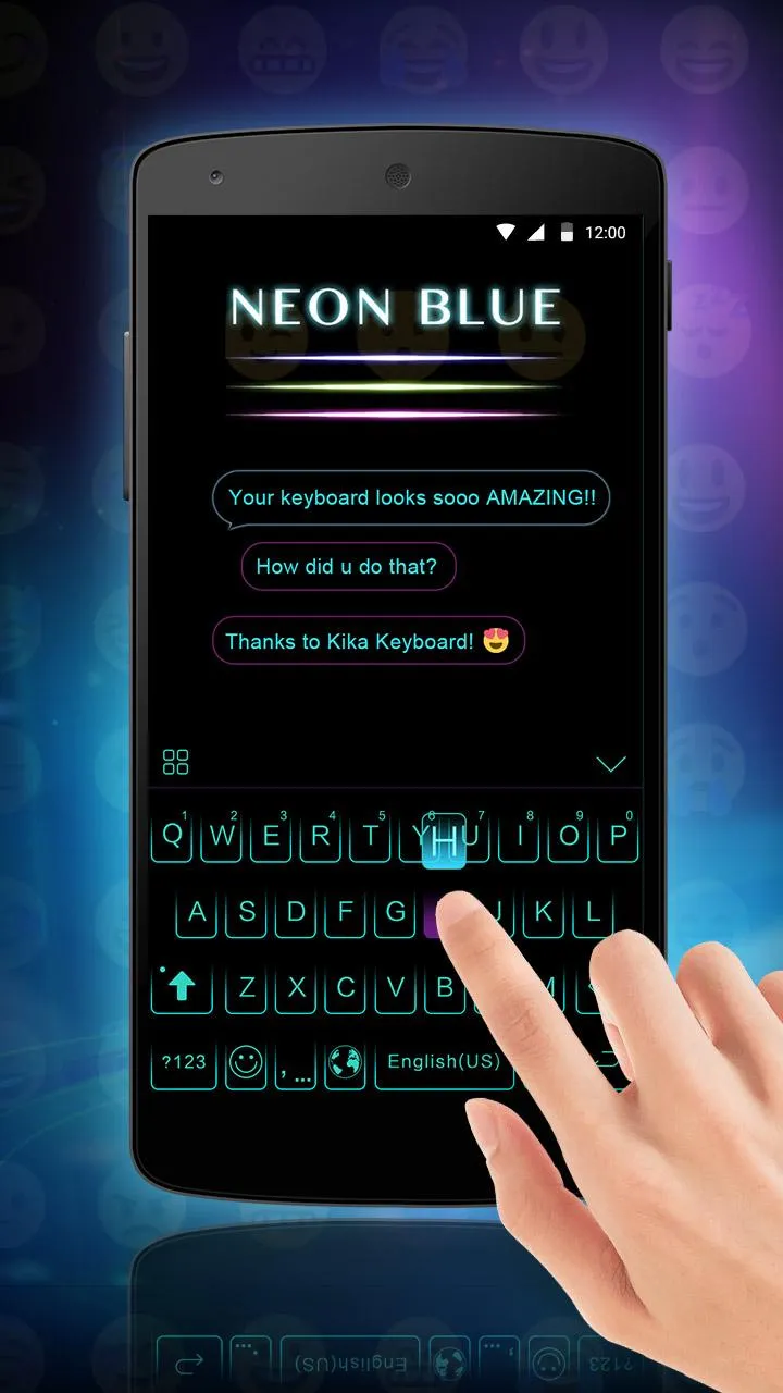 Neon Blue Keyboard Theme | Indus Appstore | Screenshot