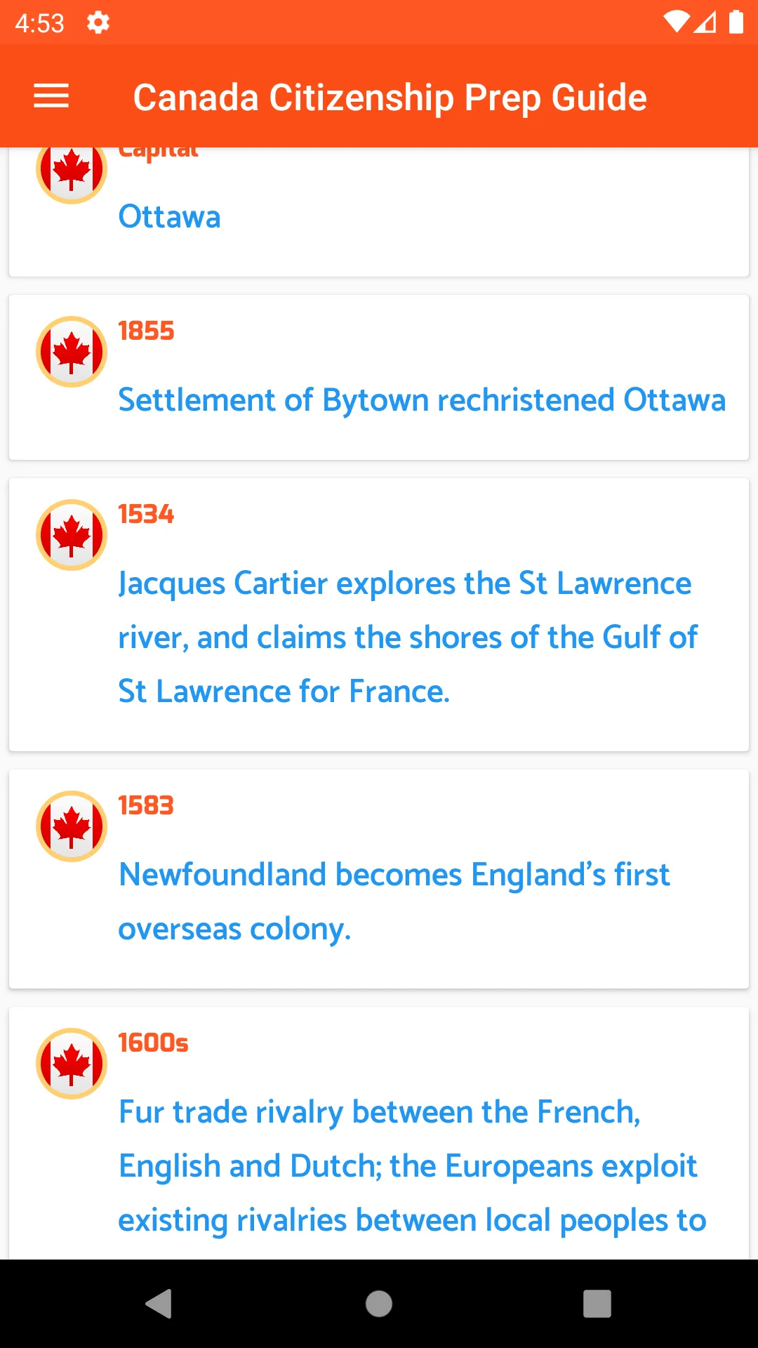 Canada Citizenship Prep Guide | Indus Appstore | Screenshot