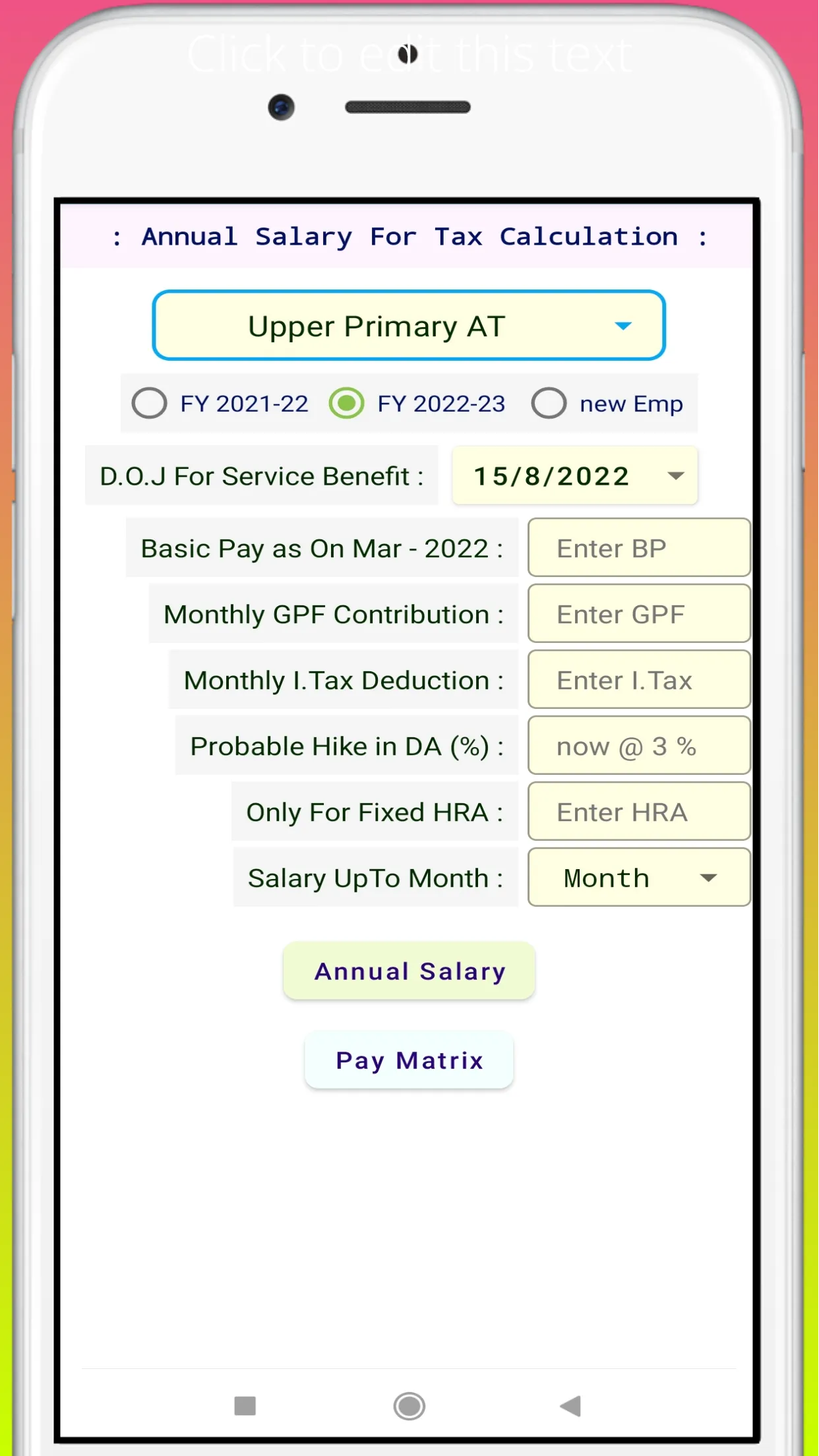 GPF and Salary Calculator | Indus Appstore | Screenshot