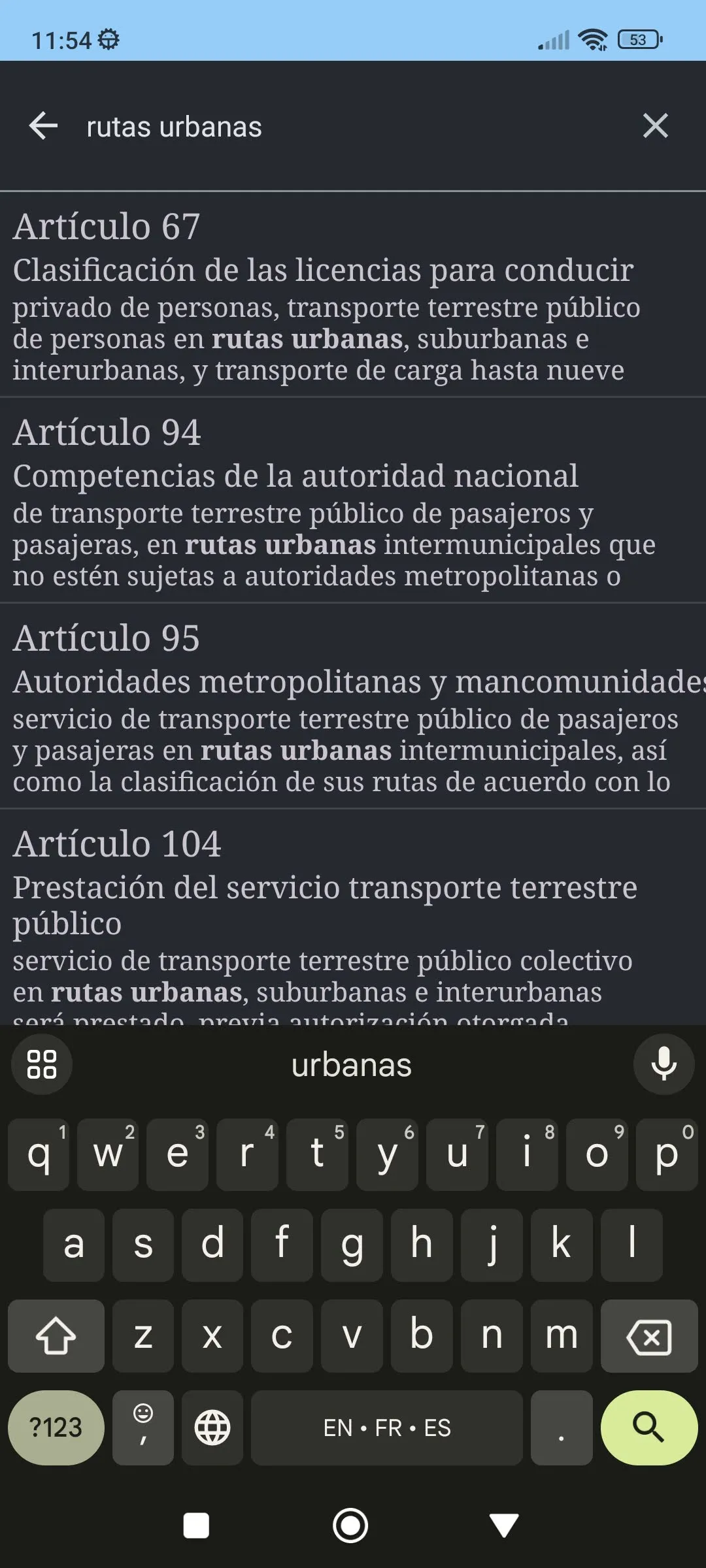 Ley de Transporte Terrestre | Indus Appstore | Screenshot