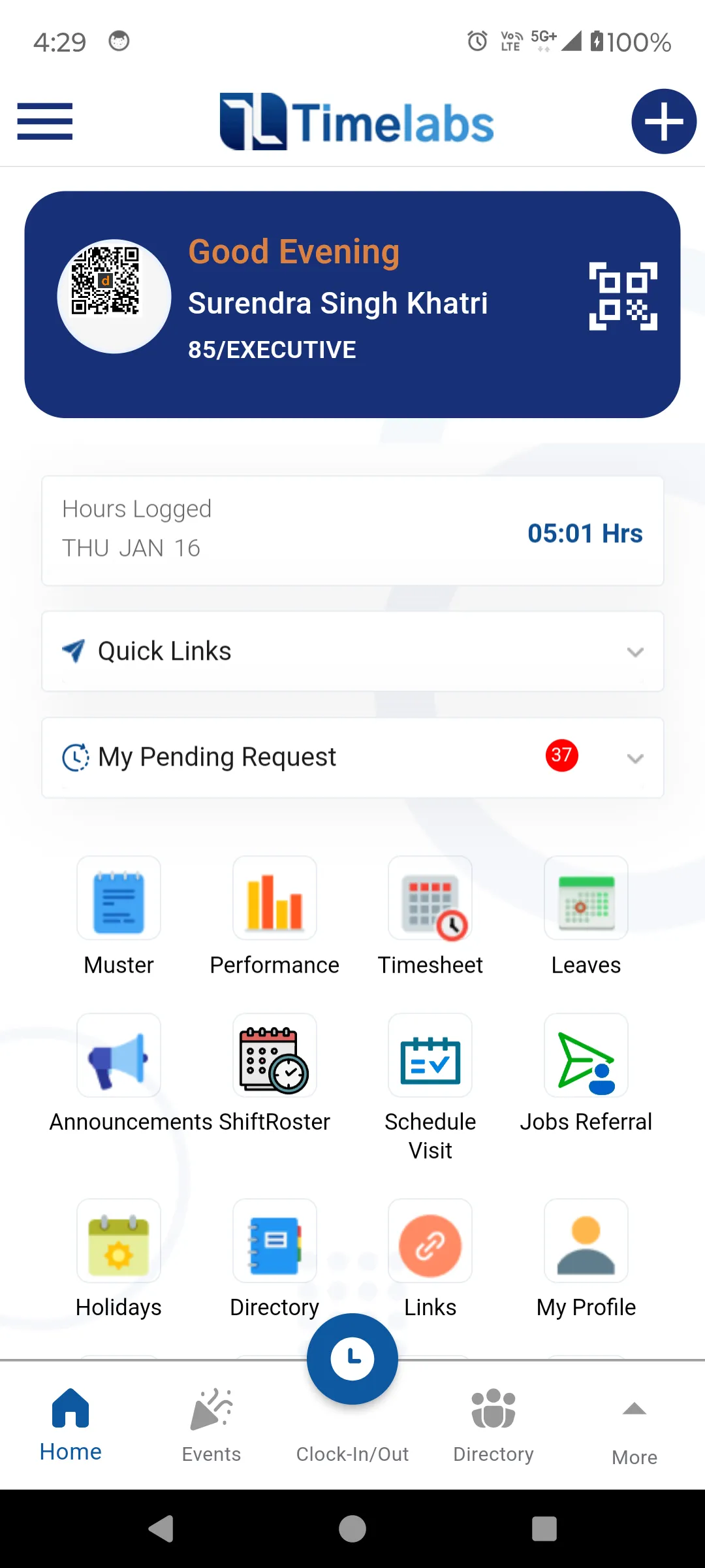 Timelabs Employee Self Service | Indus Appstore | Screenshot