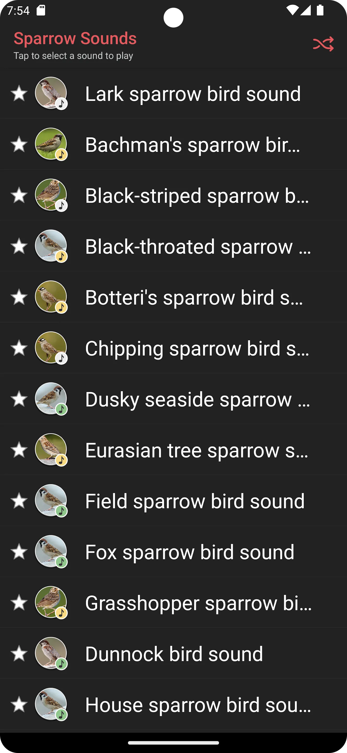 Sparrow Bird Sounds | Indus Appstore | Screenshot