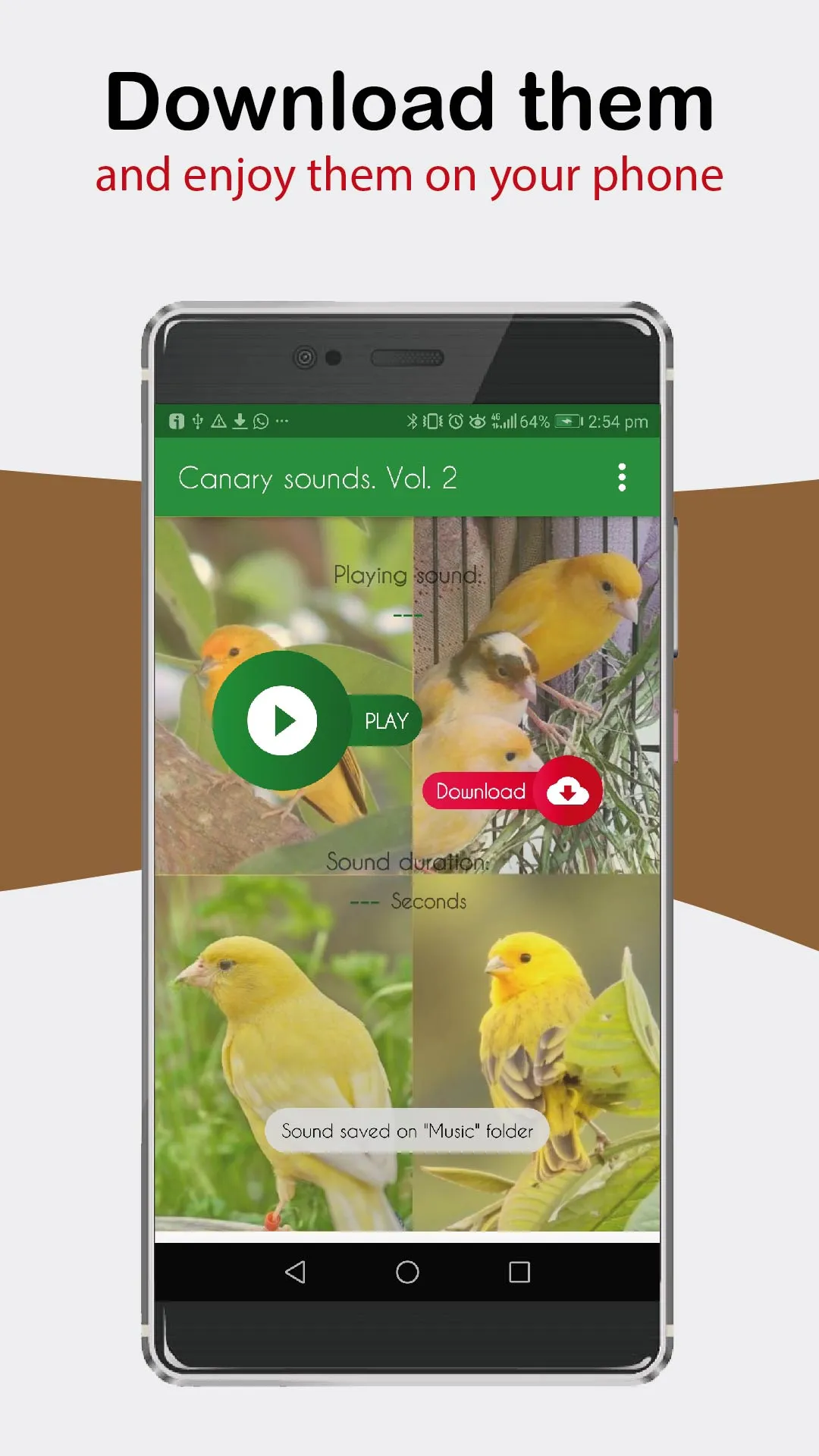 Canary Sounds. nice songs. | Indus Appstore | Screenshot