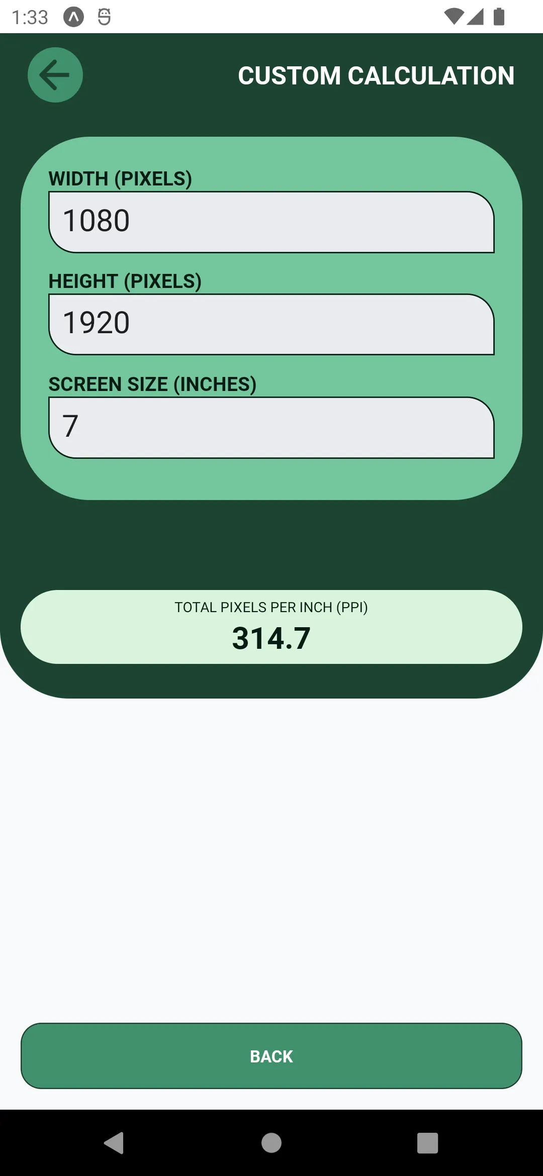 PPI Calculator | Indus Appstore | Screenshot