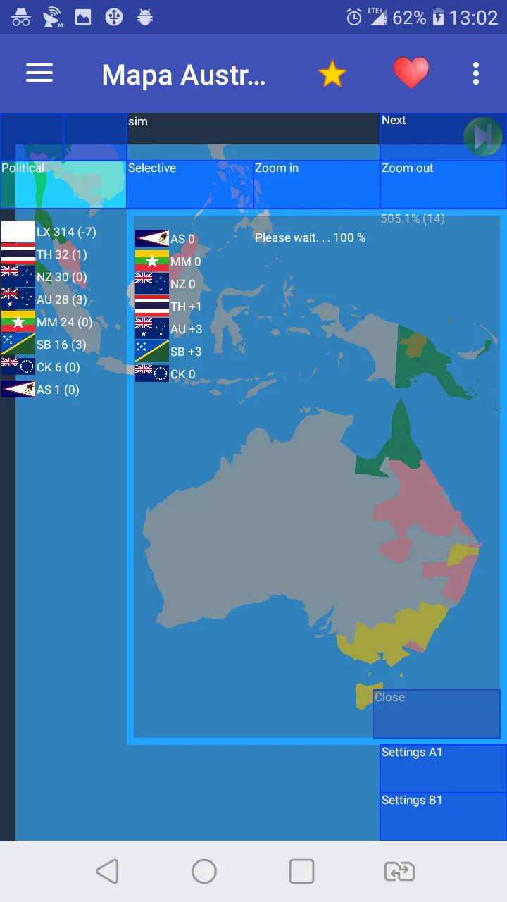 Australia and Oceania map | Indus Appstore | Screenshot