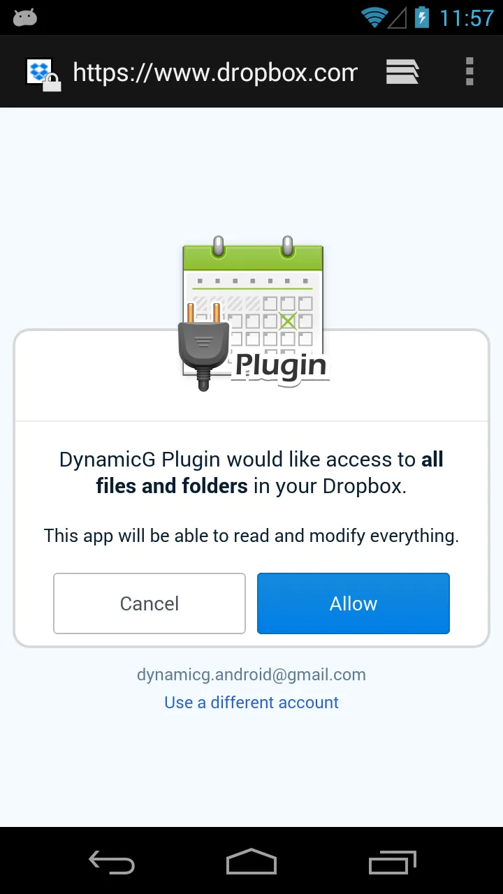 DynamicG Dropbox Plugin | Indus Appstore | Screenshot