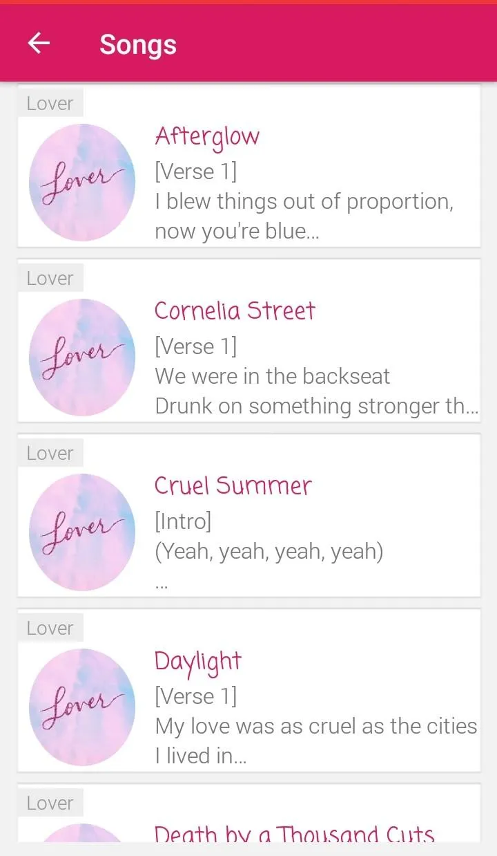 Tay Swift Lyrics Offline | Indus Appstore | Screenshot