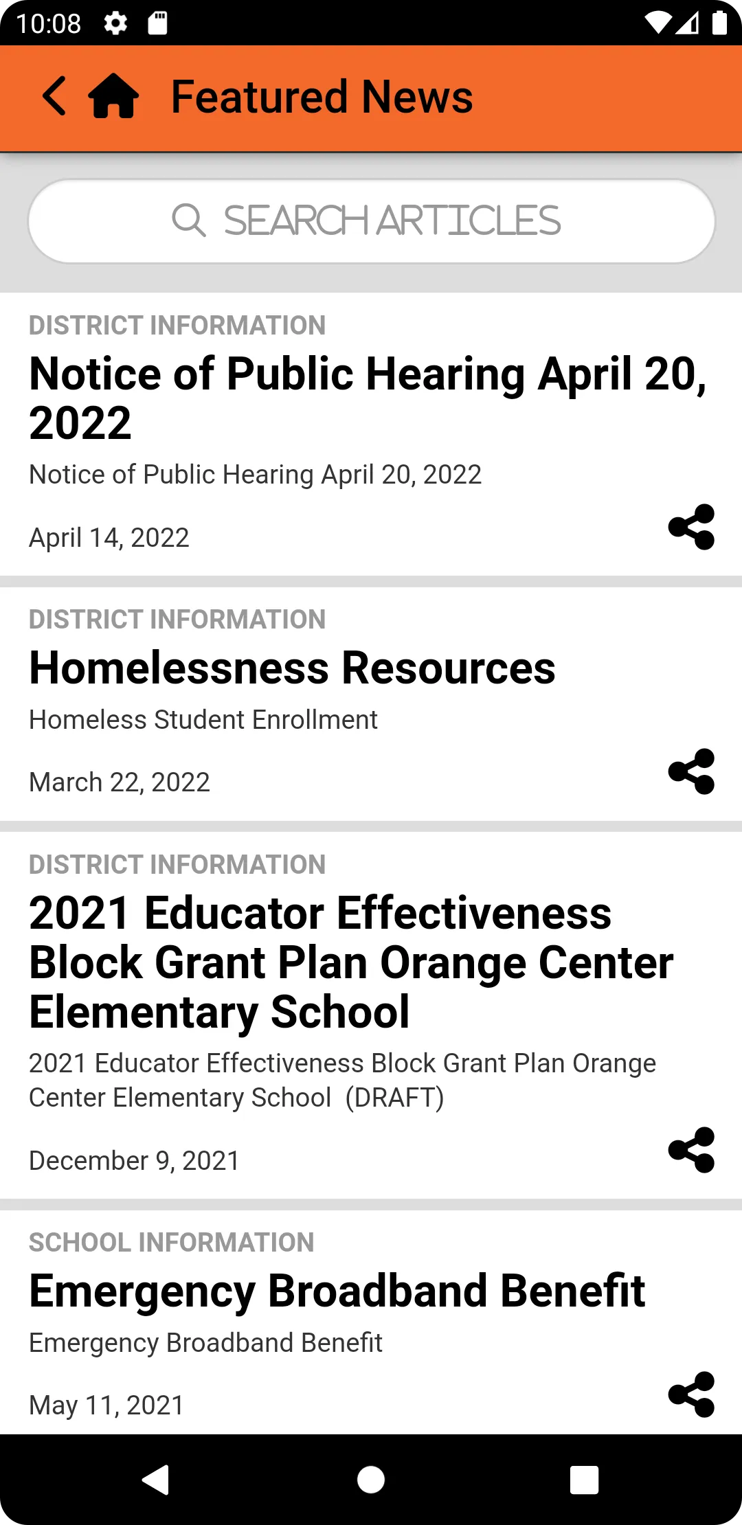 Orange Center School District | Indus Appstore | Screenshot