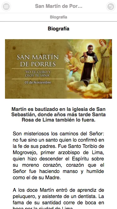 San Martín de Porres | Indus Appstore | Screenshot