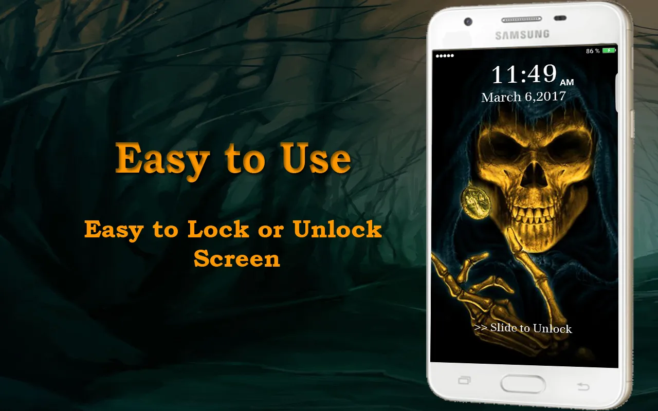 Lock Screen - Skull Pin Lock S | Indus Appstore | Screenshot