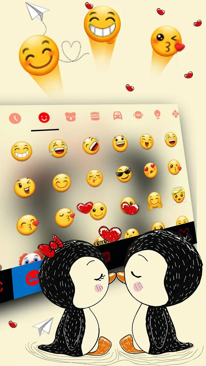 Love Kiss Penguin Keyboard The | Indus Appstore | Screenshot