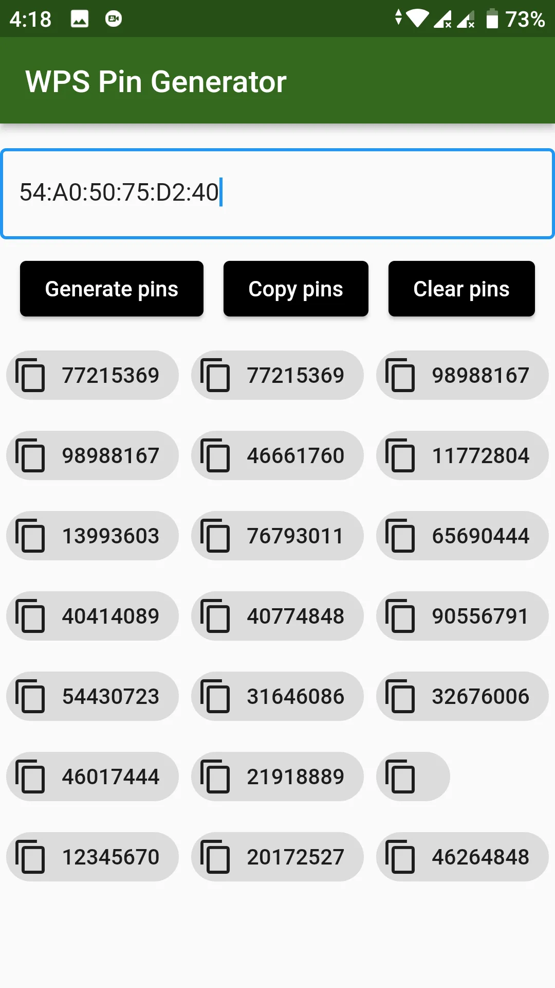 WPS WPA WIFI PIN GENERATOR | Indus Appstore | Screenshot