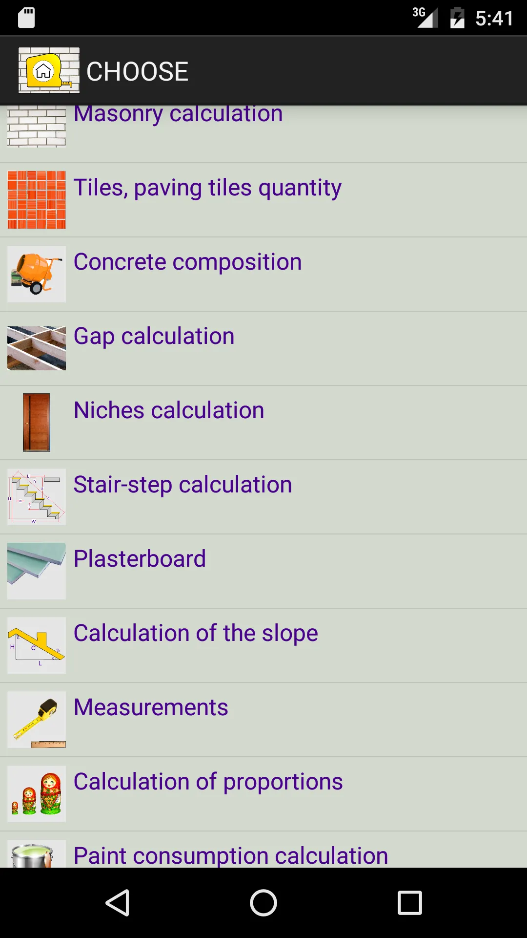 CONSTRUCTION calculator | Indus Appstore | Screenshot