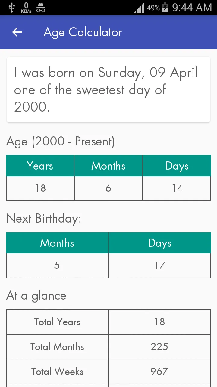 Age Calculator | Indus Appstore | Screenshot