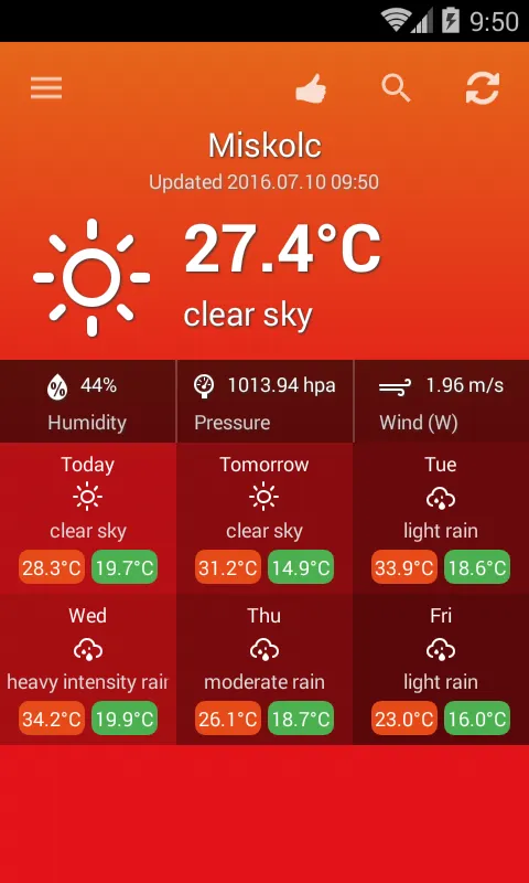 Weather Hungary | Indus Appstore | Screenshot