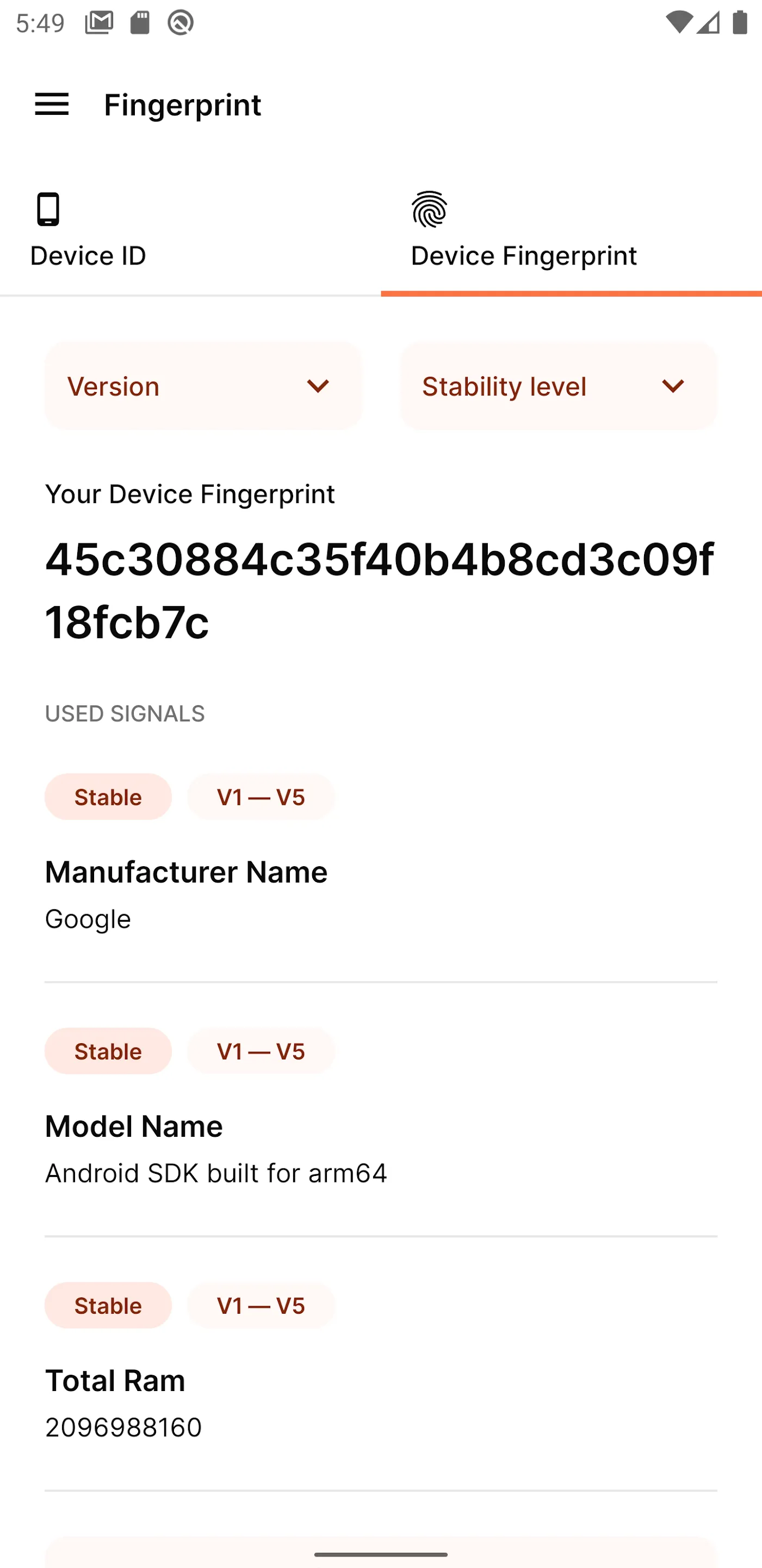 Fingerprint OSS Demo | Indus Appstore | Screenshot