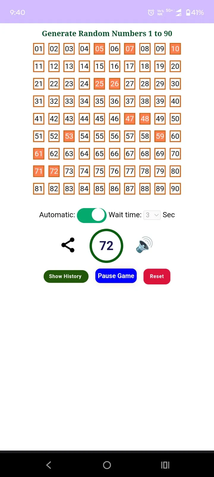 Housie Numbers 1 to 90 | Indus Appstore | Screenshot