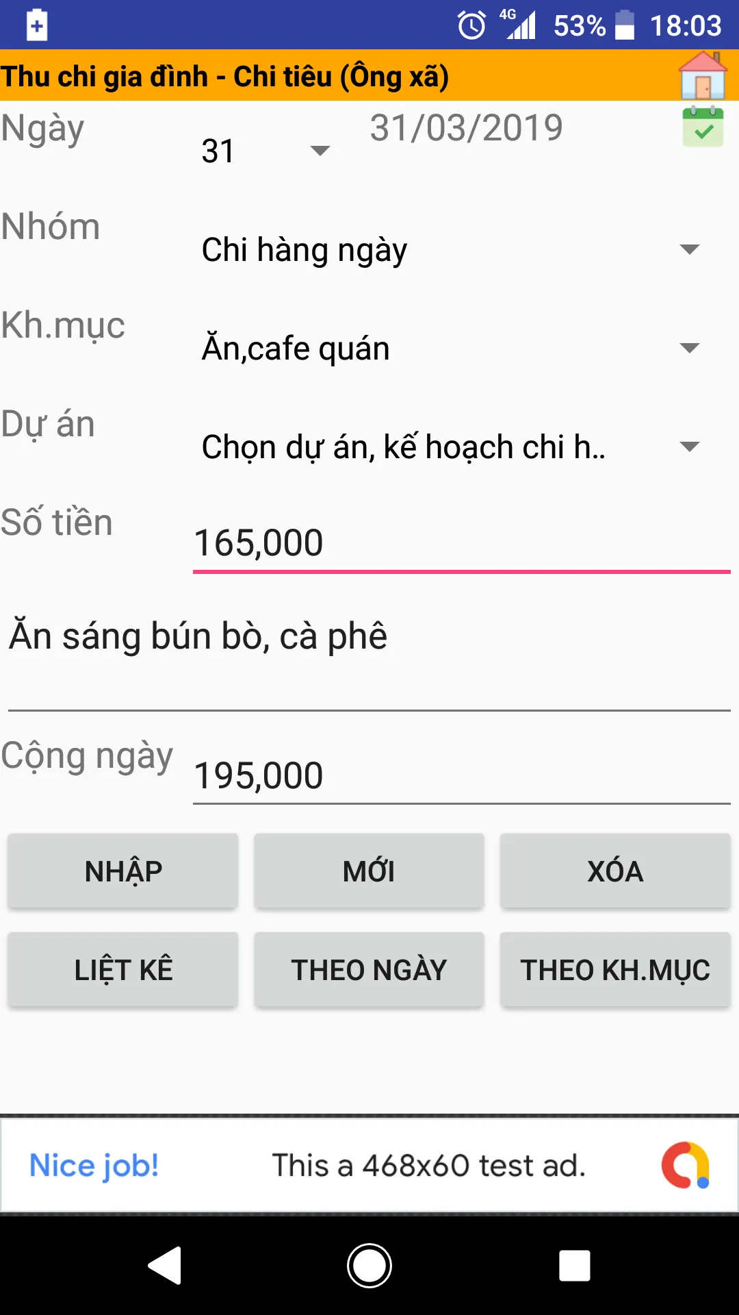 Thu Chi Gia Dinh - QL Chi Tieu | Indus Appstore | Screenshot