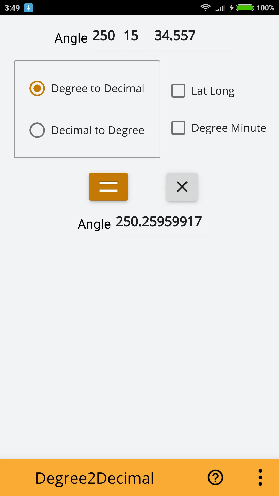 Degree & Decimal Converter | Indus Appstore | Screenshot