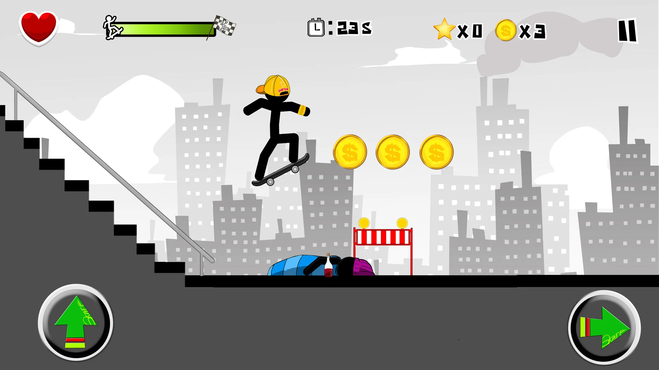 Stickman Skate : 360 Epic City | Indus Appstore | Screenshot