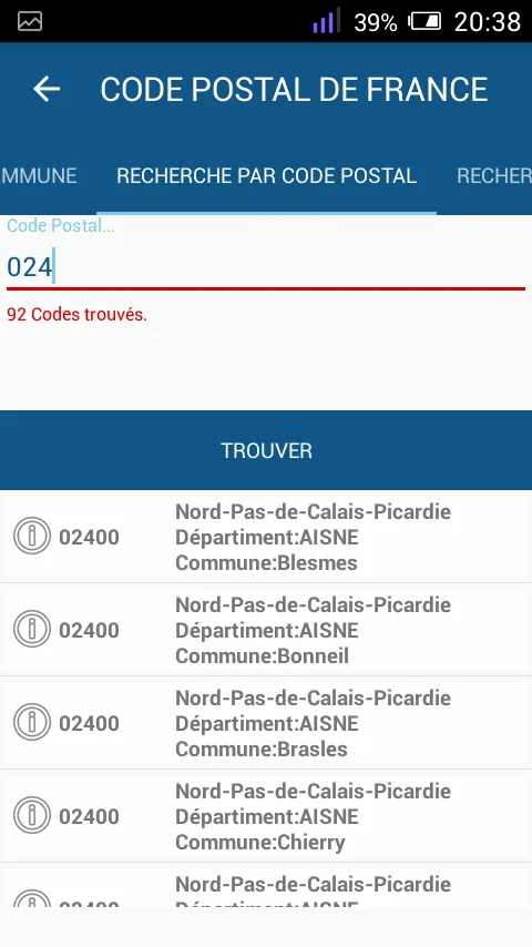 Code Postal France | Indus Appstore | Screenshot