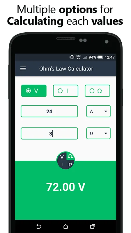 Ohms Law Calculator - Valt/Amp | Indus Appstore | Screenshot