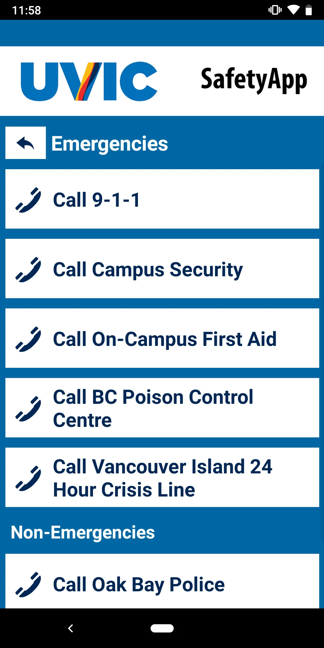 UVic SafetyApp | Indus Appstore | Screenshot