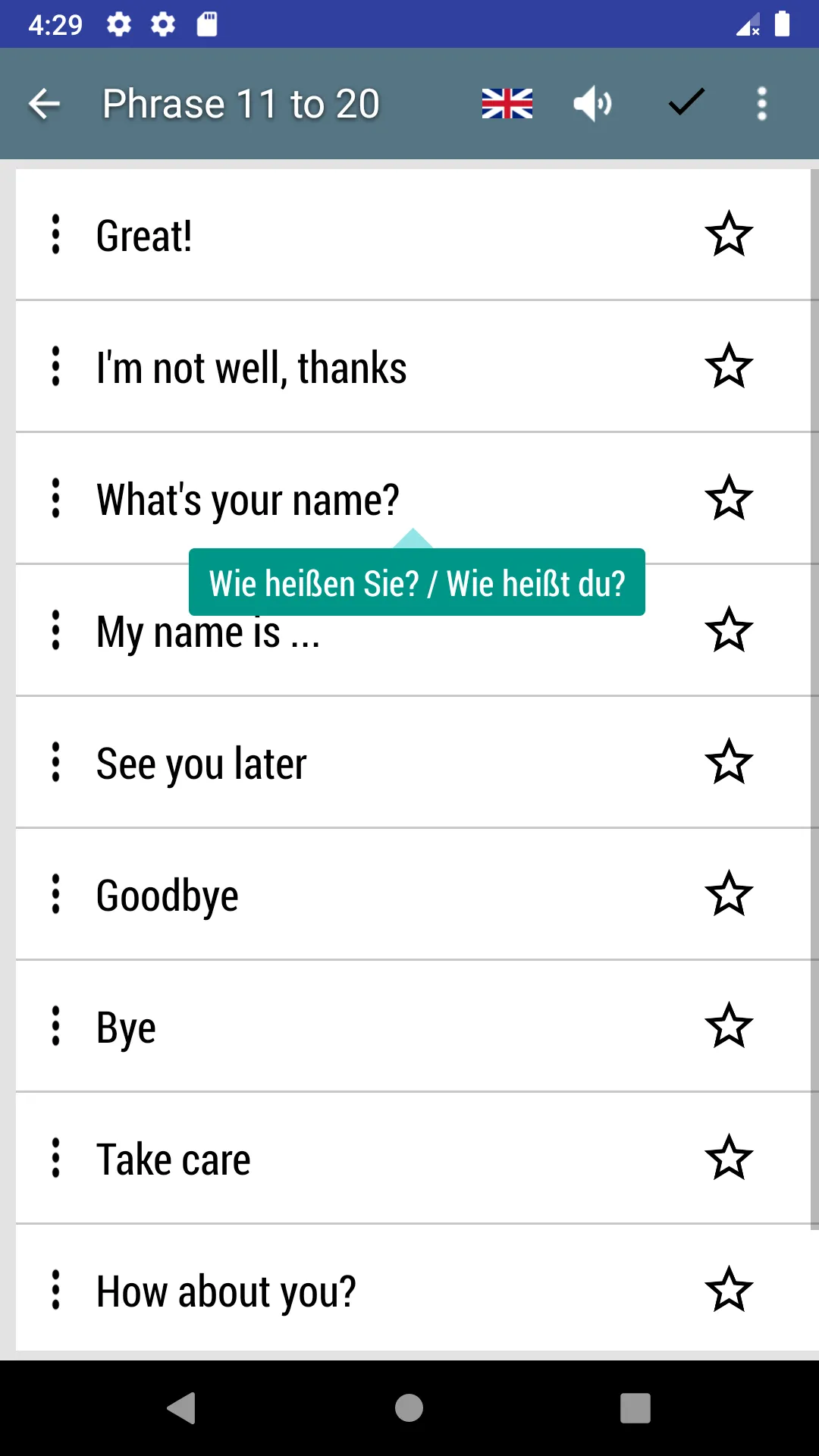 common German phrases | Indus Appstore | Screenshot