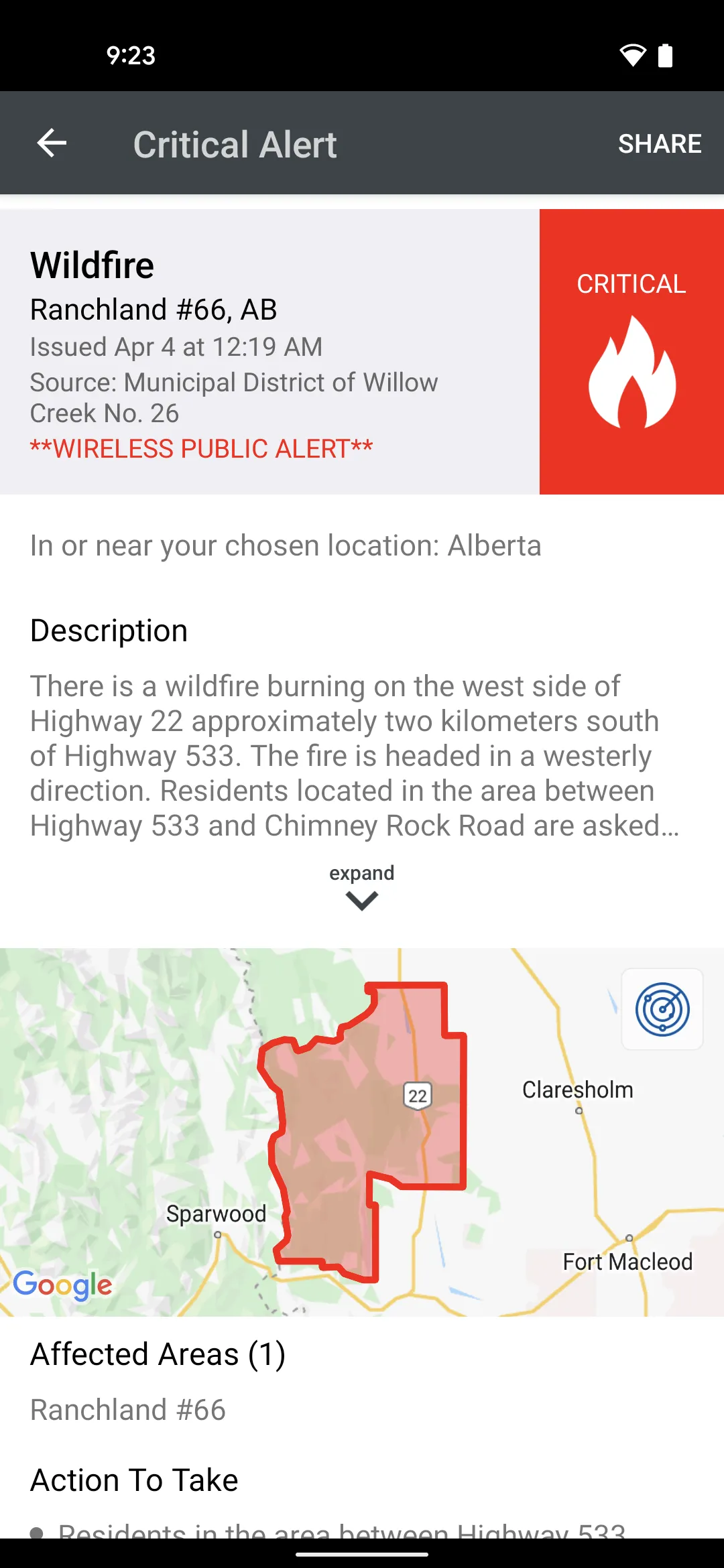 Alberta Emergency Alert | Indus Appstore | Screenshot