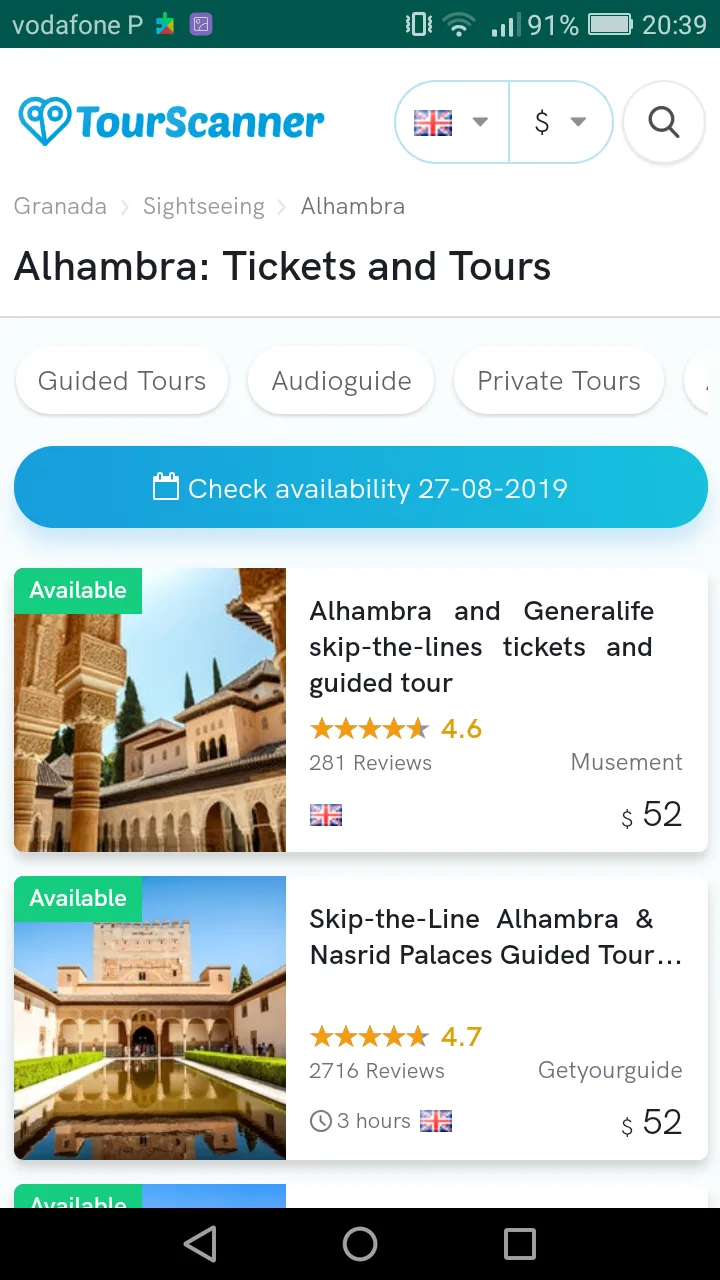 TourScanner - Compare Tours &  | Indus Appstore | Screenshot