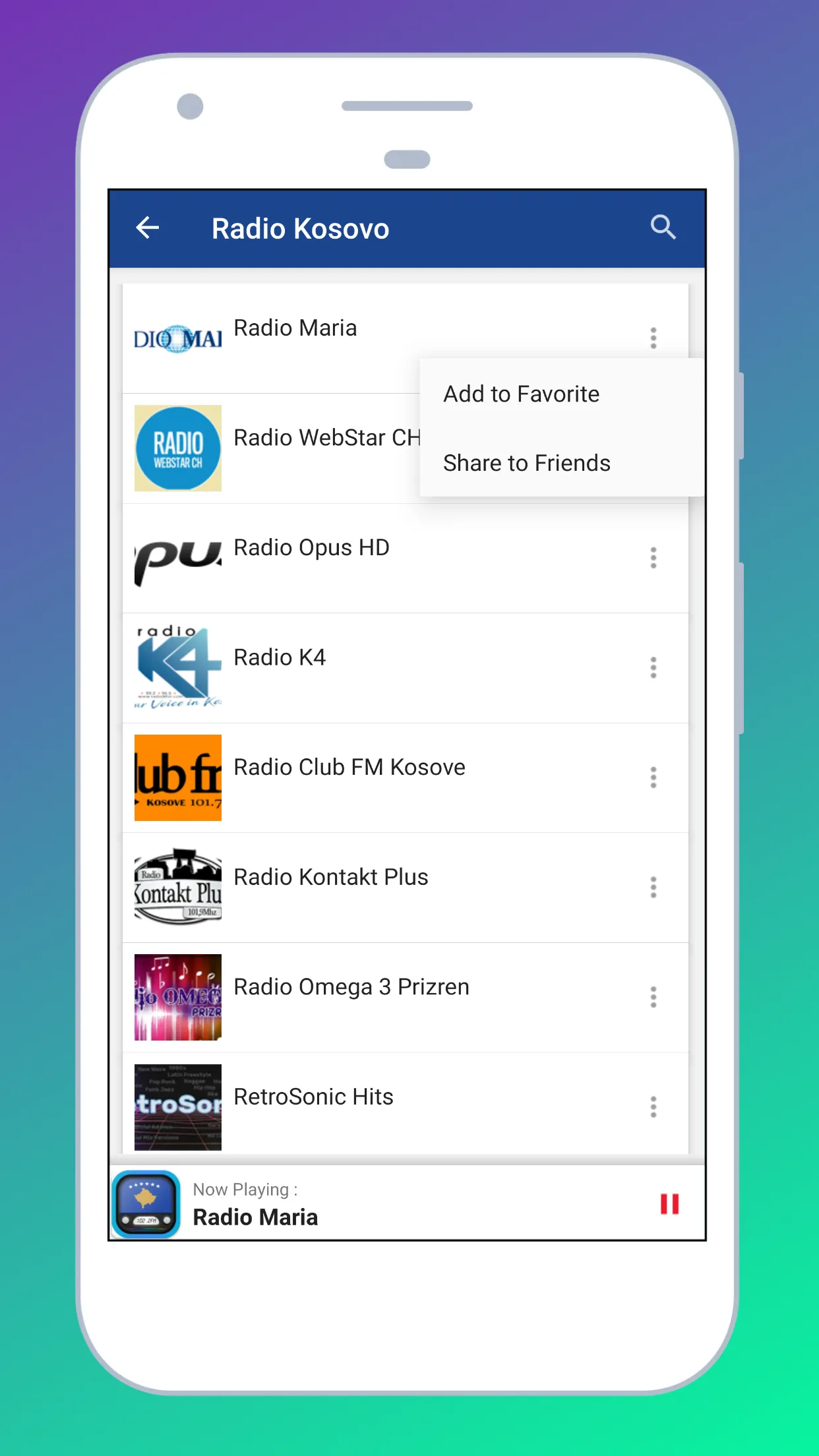 Radio Kosovo FM + Radio Online | Indus Appstore | Screenshot