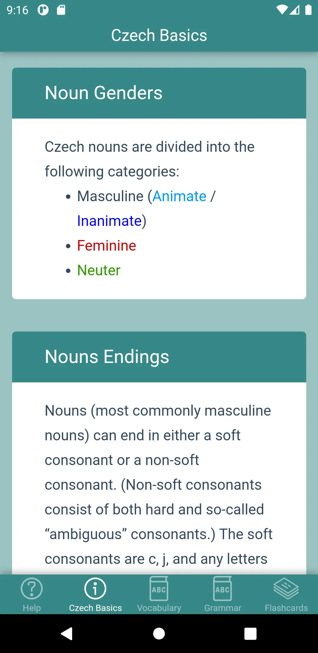 Czech Declension Flashcards | Indus Appstore | Screenshot