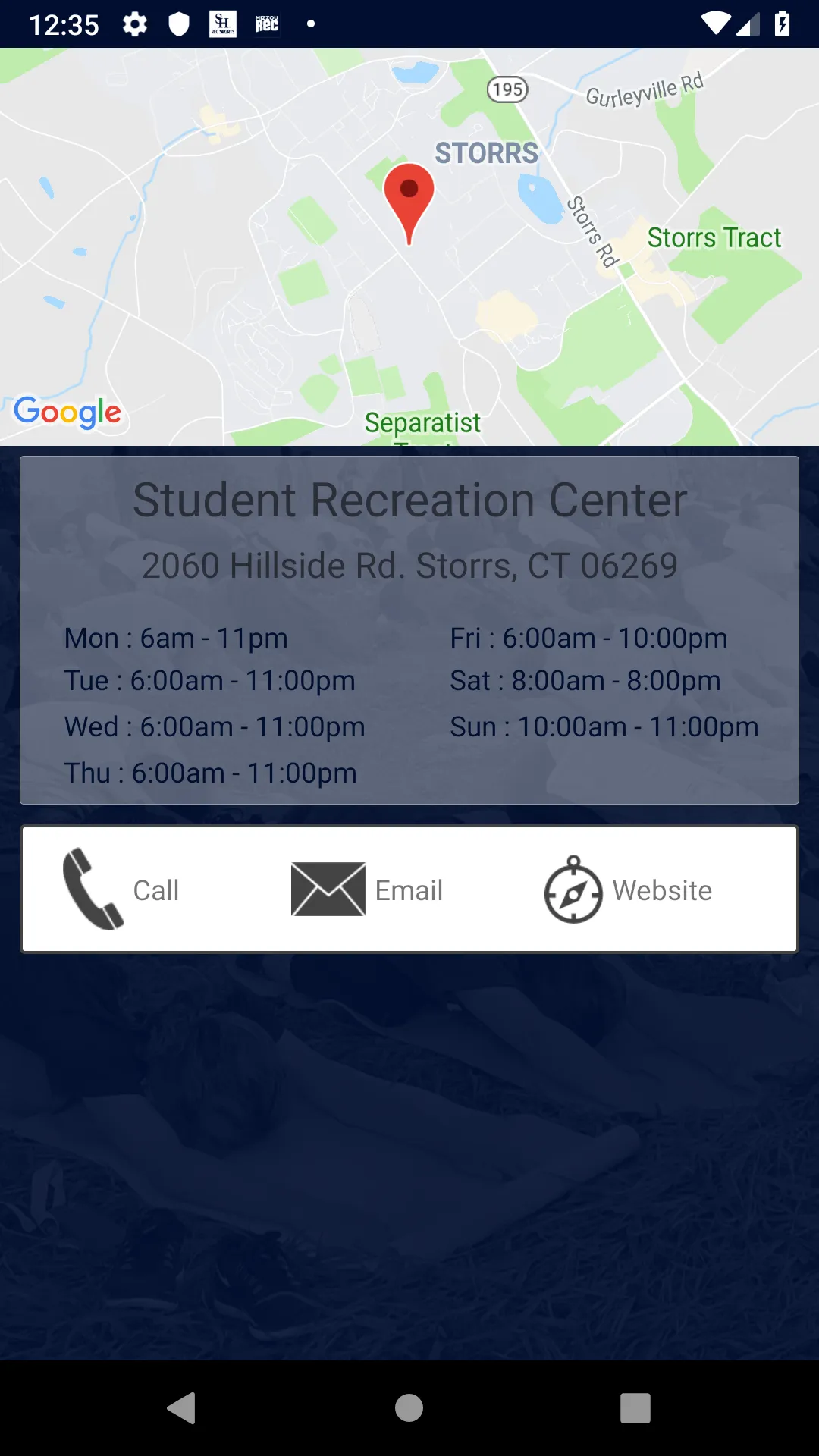 UConn Rec | Indus Appstore | Screenshot