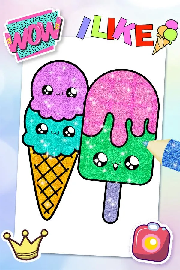 Glitter Ice Cream Coloring | Indus Appstore | Screenshot