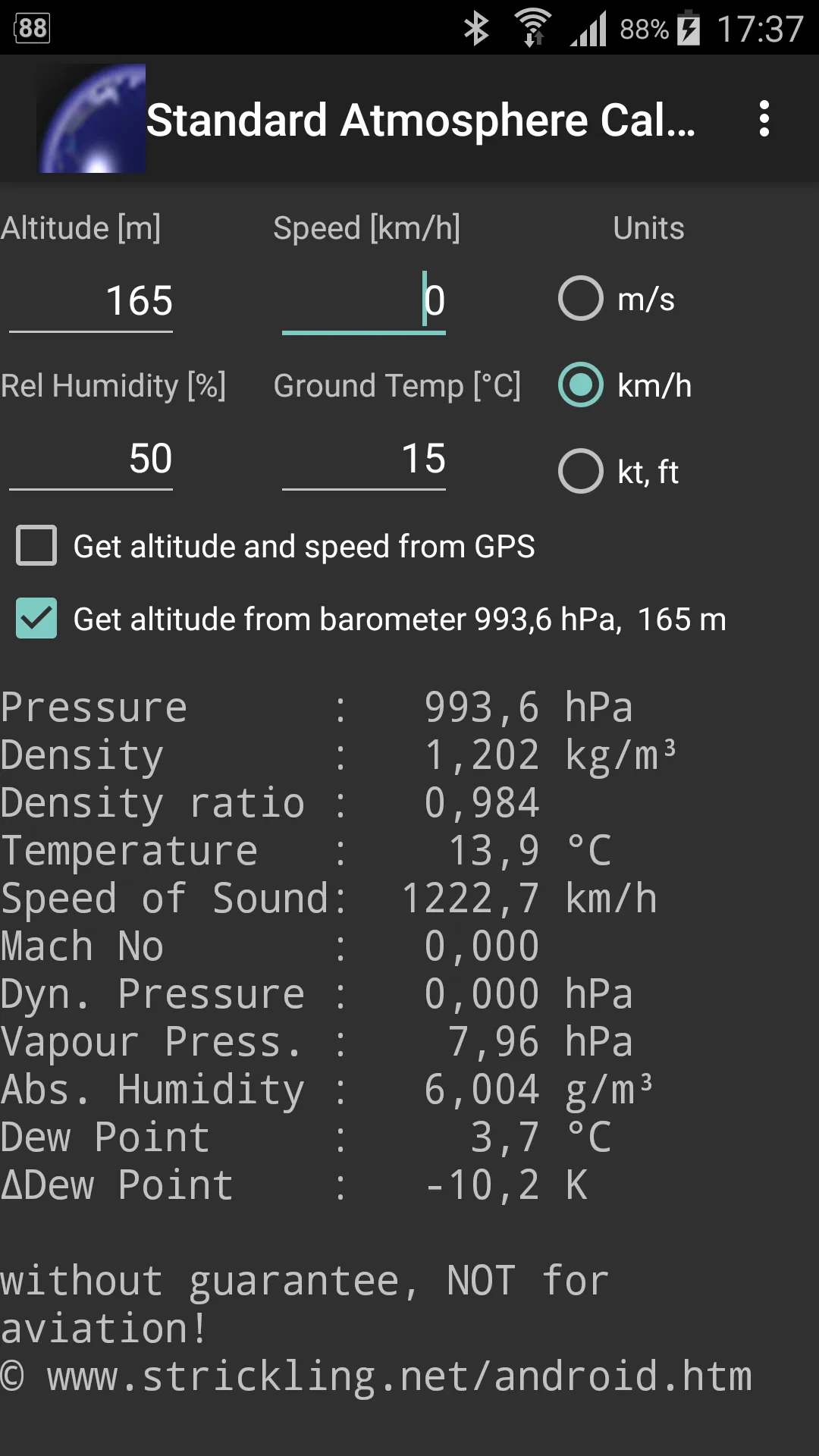 Standard Atmosphere Calculator | Indus Appstore | Screenshot