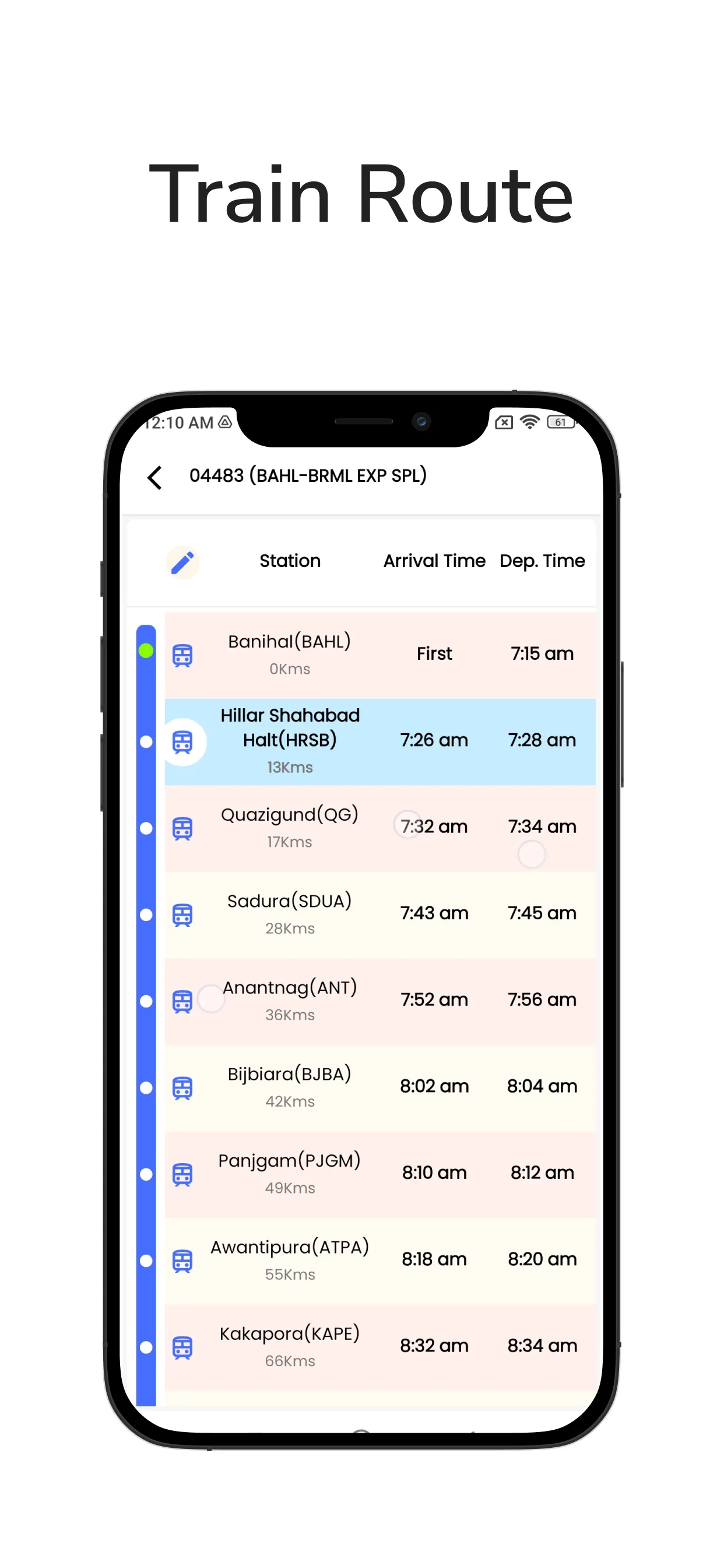 Kashmir Train Timing (JK) | Indus Appstore | Screenshot