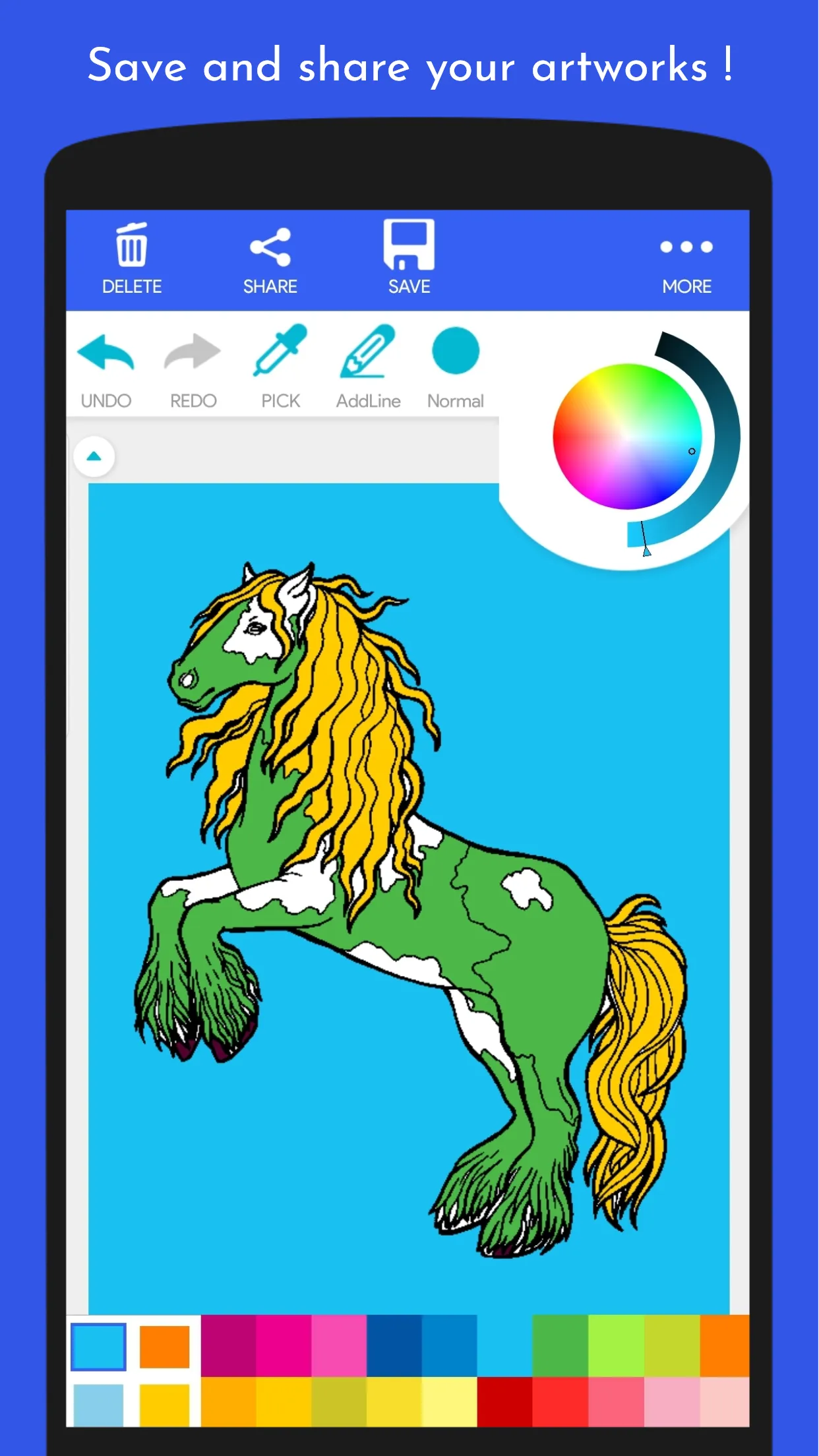 ColorFun: Horses Coloring Book | Indus Appstore | Screenshot