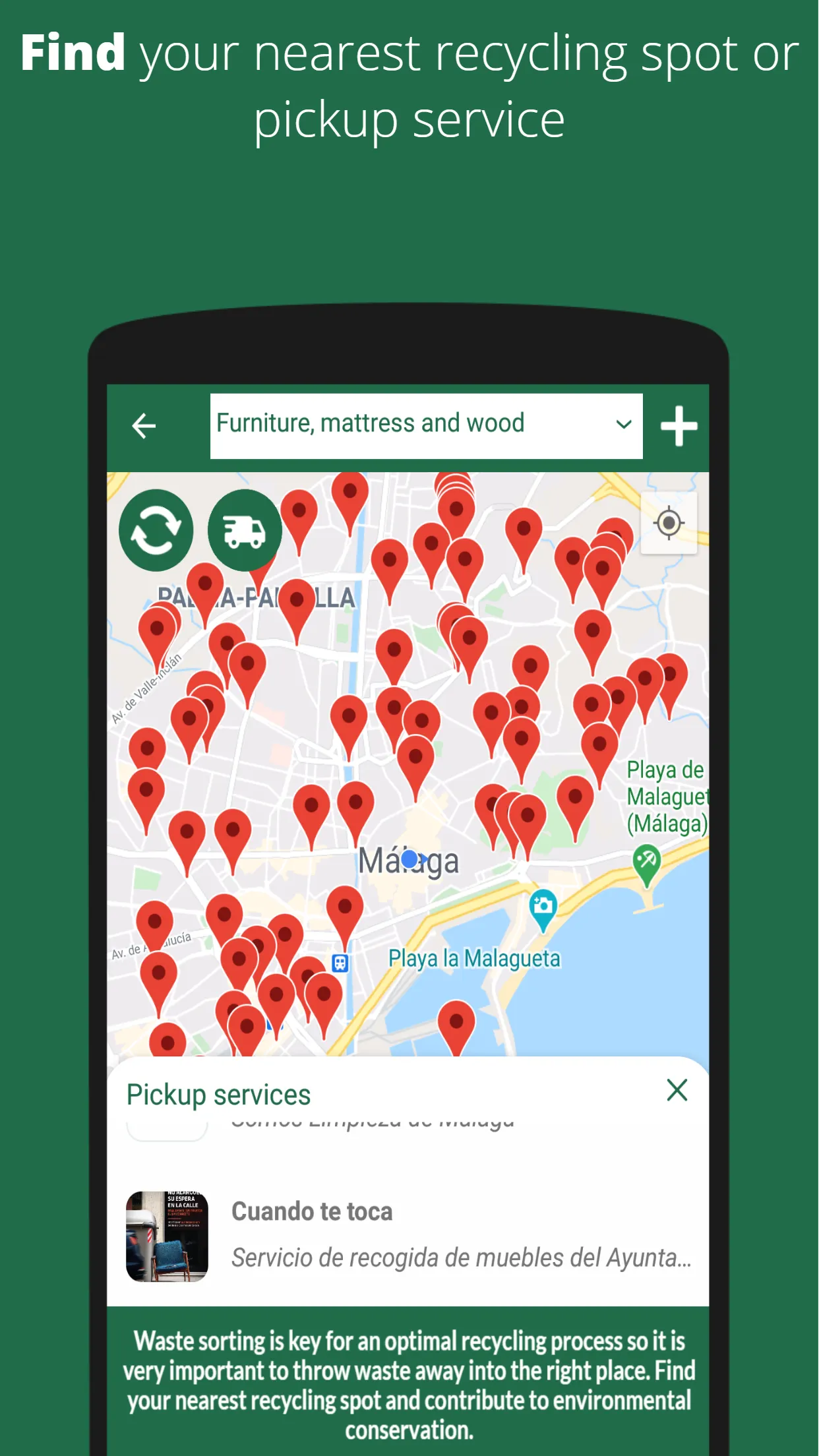 Your nearest recycling spot! | Indus Appstore | Screenshot