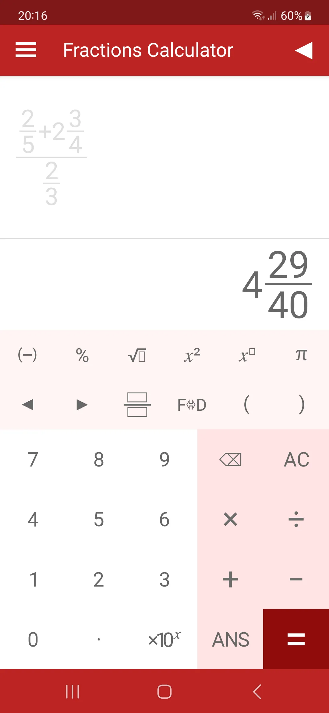 Fractions Calculator | Indus Appstore | Screenshot