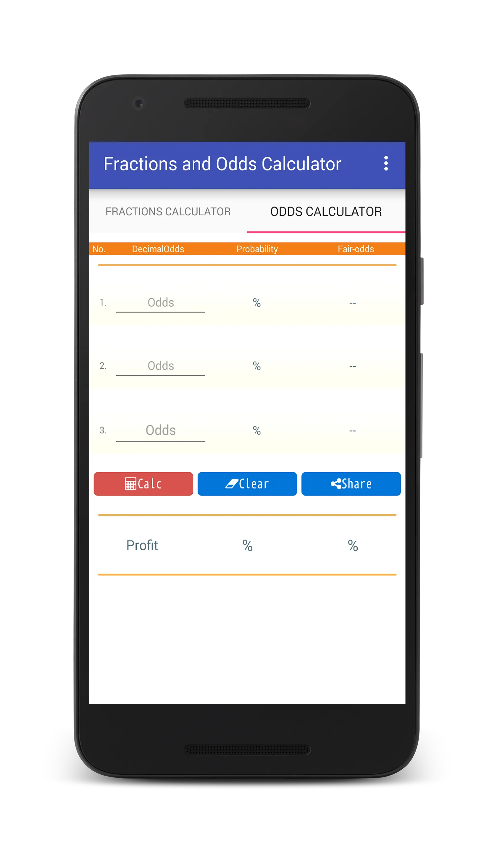 Fractions and Odds Calculator | Indus Appstore | Screenshot