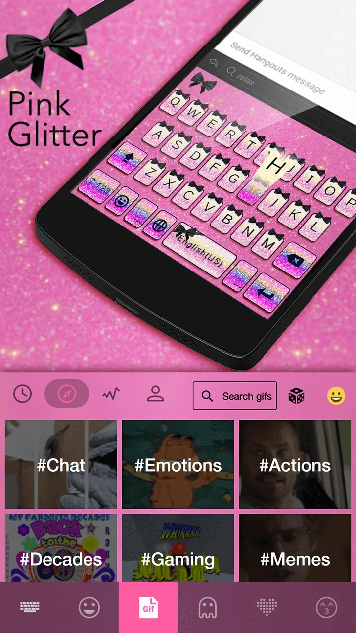 Pink Glitter Emoji Keyboard | Indus Appstore | Screenshot