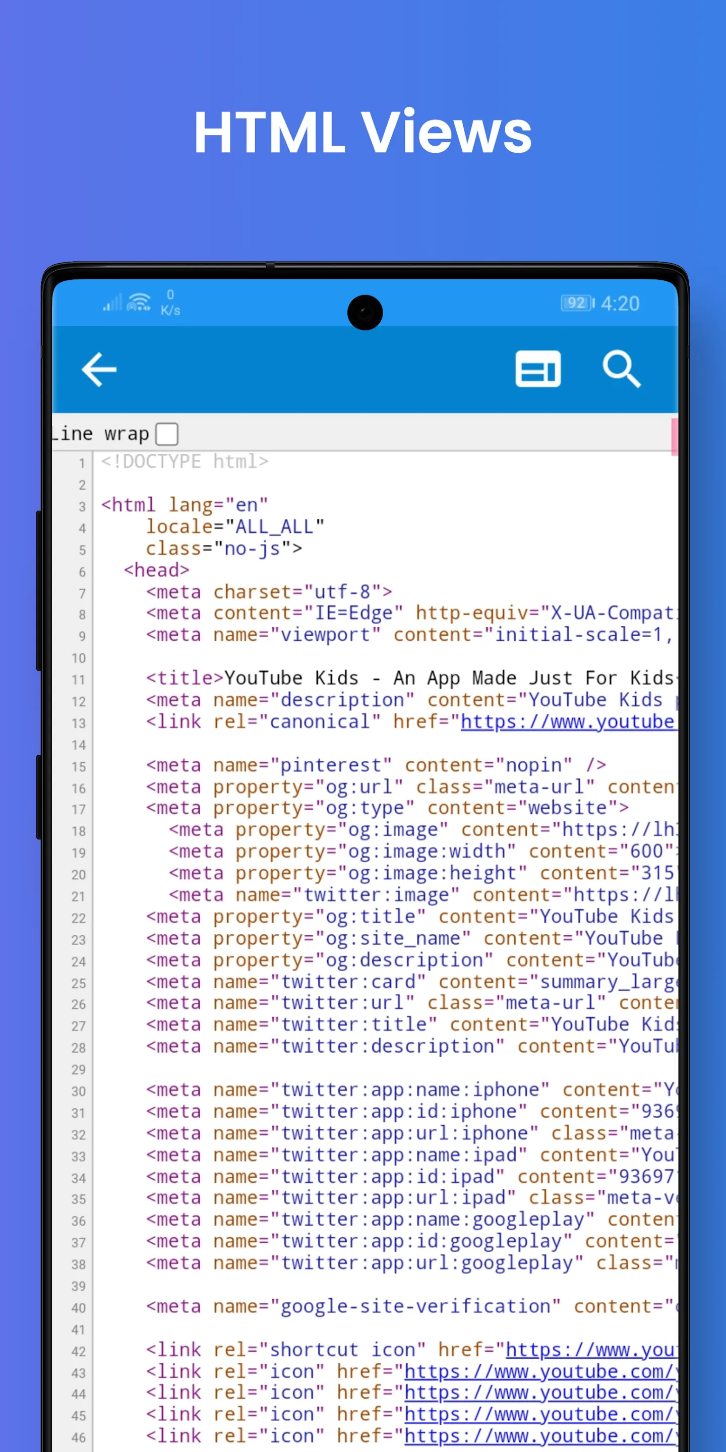 HTML View & Source Code Viewer | Indus Appstore | Screenshot