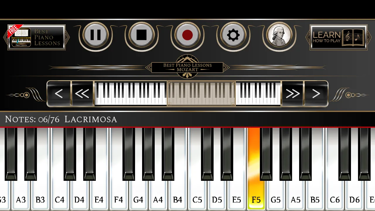 Piano Lessons Mozart | Indus Appstore | Screenshot