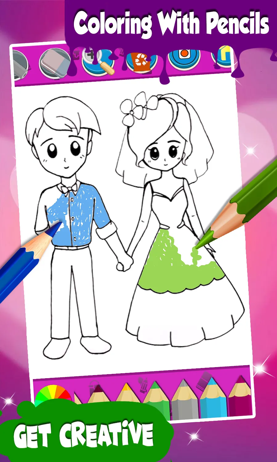 Wedding Coloring Pages Glitter | Indus Appstore | Screenshot