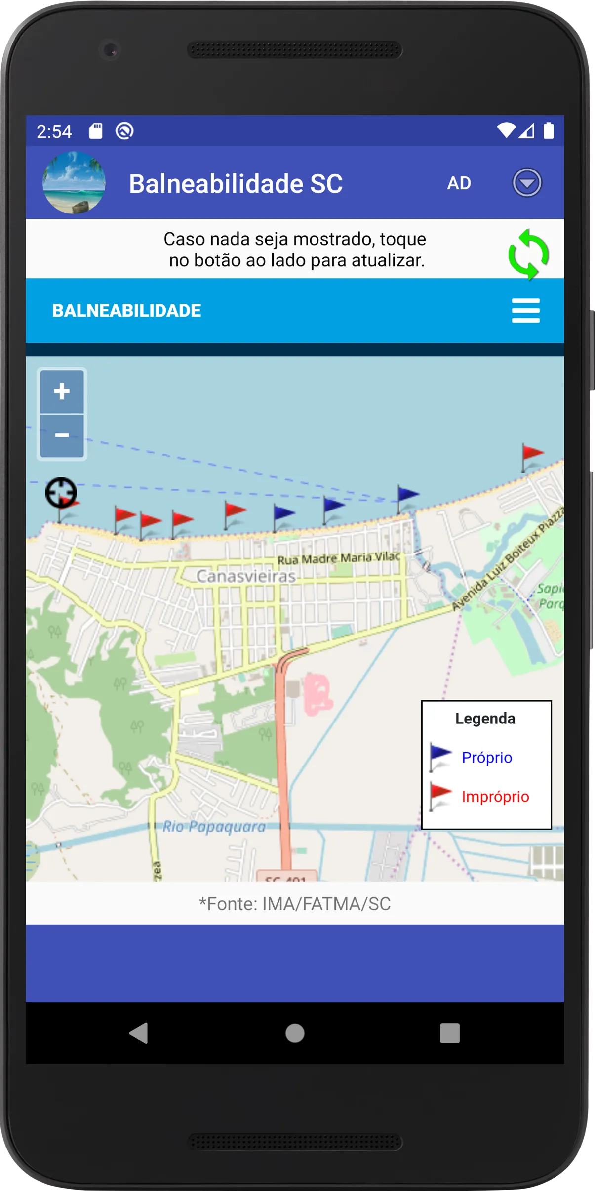 Balneabilidade Praias SC | Indus Appstore | Screenshot