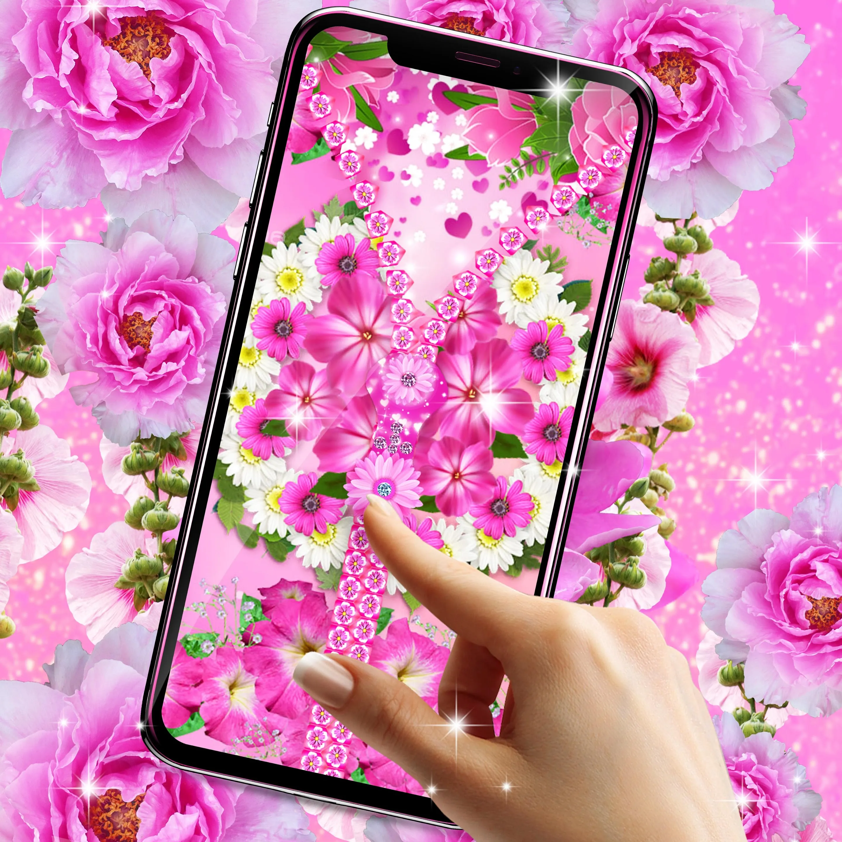 Pink flower zipper lock screen | Indus Appstore | Screenshot