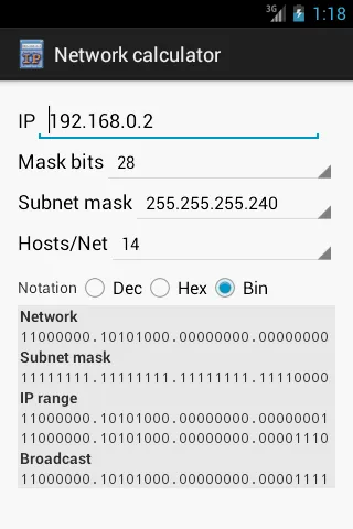 Network calculator | Indus Appstore | Screenshot