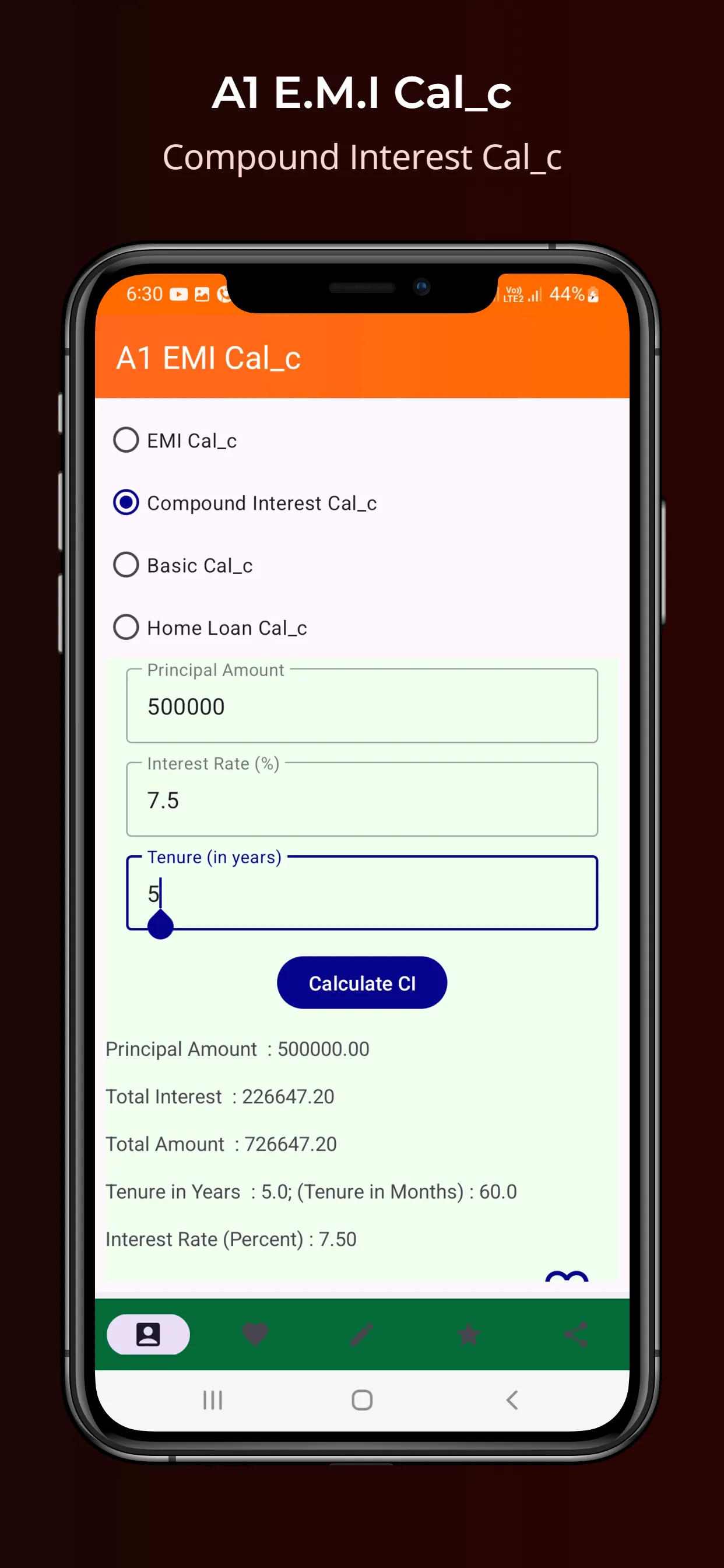 A1 EMI Calc - ALL Loan Planner | Indus Appstore | Screenshot