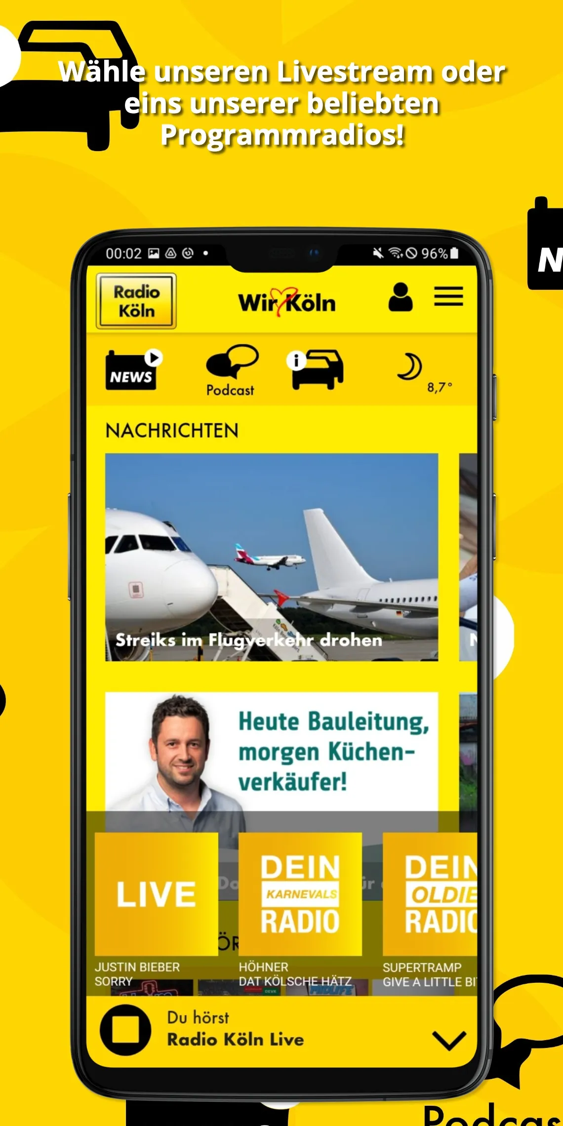 Radio Köln | Indus Appstore | Screenshot